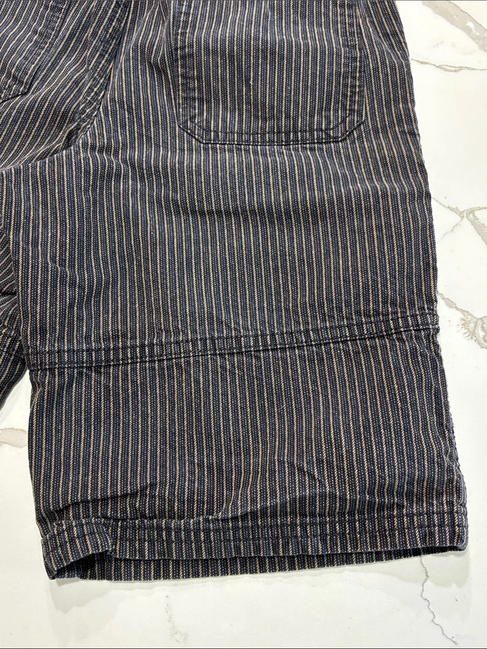 Gymboree Boys Black Tan Pinstripe 100% Cotton Bermuda Casual Shorts Size 8